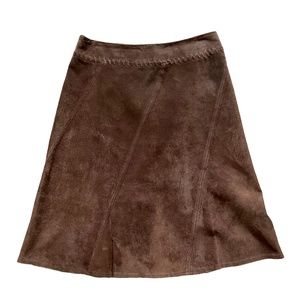 Ann Taylor LOFT 100% Suede Skirt In Chocolate Brown Size 0P